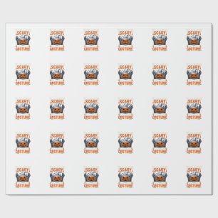 Scary Halloween Costume Pumpkin Witch Hat Shirt_1 Wrapping Paper