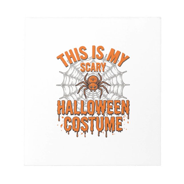 Scary Halloween Costume Spider Web Vintage Design_ Notepad (Front)