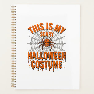 Scary Halloween Costume Spider Web Vintage Design_ Planner