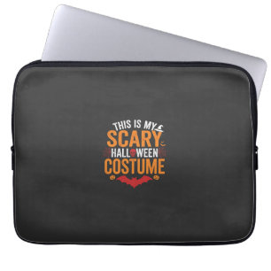 Scary Halloween Costume Typography Bat Design Laptop Sleeve