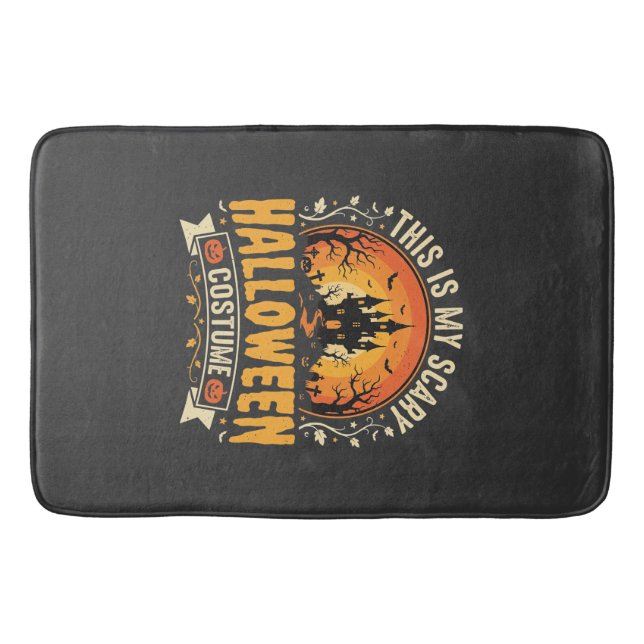 Scary Halloween Costume Vector Design Bath Mat (Front)