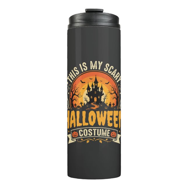 Scary Halloween Costume Vector Design Thermal Tumbler (Front)