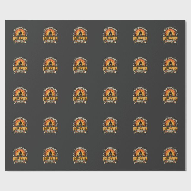Scary Halloween Costume Vector Design Wrapping Paper (Flat)