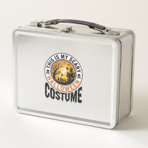Scary Halloween Costume Vintage Engraving Shirt De Metal Lunch Box