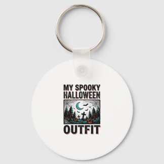Scary Halloween Costume Vintage Graveyard Tee_1 Key Ring