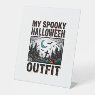 Scary Halloween Costume Vintage Graveyard Tee_1 Pedestal Sign
