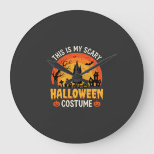 Scary Halloween Costume Vintage Sunset Design_1 Large Clock