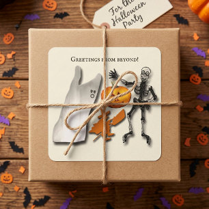 Scary Halloween Creatures Square Sticker