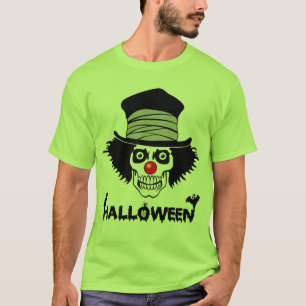 Scary Halloween Creepy Clown Skull T-Shirt