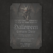 Scary Halloween Demonic Gargoyle Party Invitation