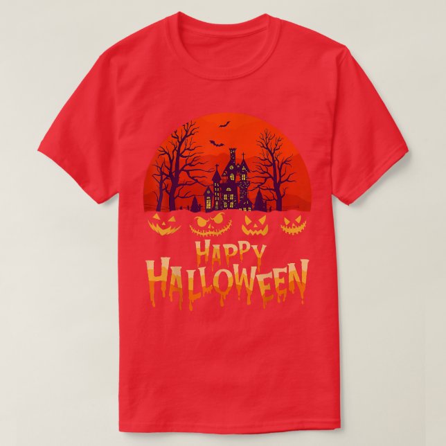 Scary Halloween Design Broom Engraved Dachshund Mo T-Shirt (Design Front)