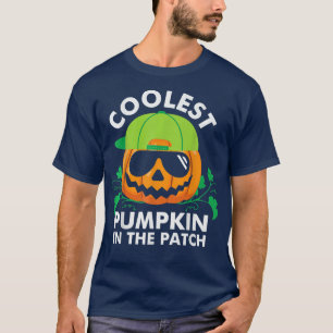 Scary Halloween design broom engraved pumpkin T-Shirt
