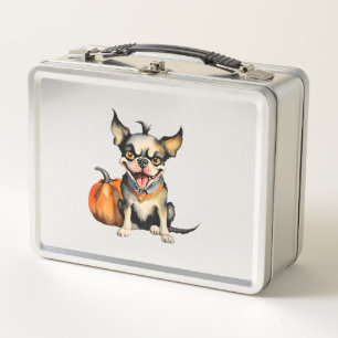Scary Halloween Dog Protects His Pumpkin Premium  Metal Lunch Box