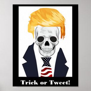 Scary Halloween Donald Trump Skull Poster