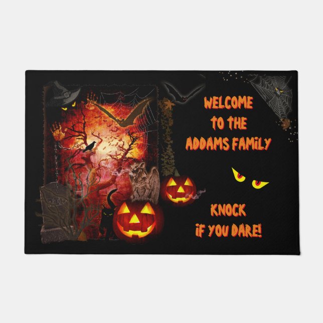 Scary Halloween Door Mat (customisable)  (Front)