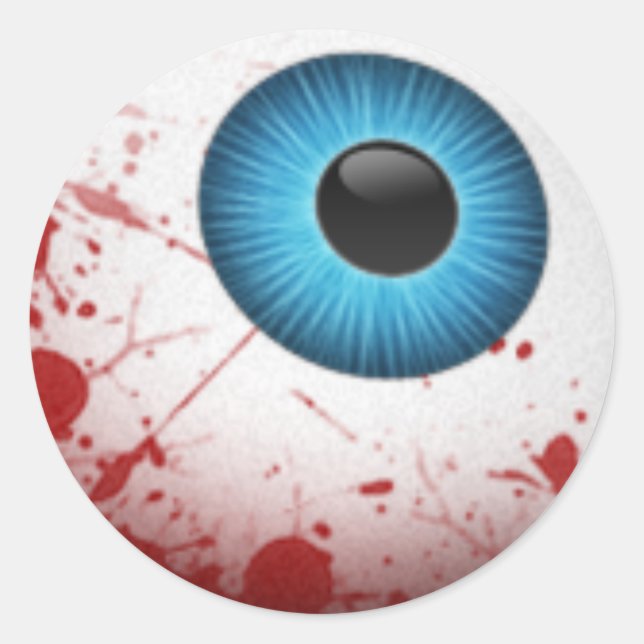 Scary Halloween Eyeball Classic Round Sticker (Front)
