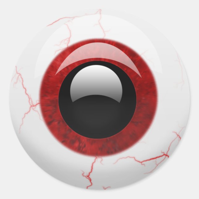 Scary Halloween Eyeball Classic Round Sticker (Front)