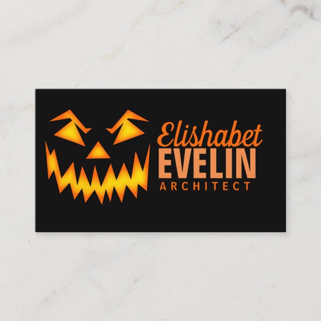 Scary Halloween Face g567 Business Card (Front)