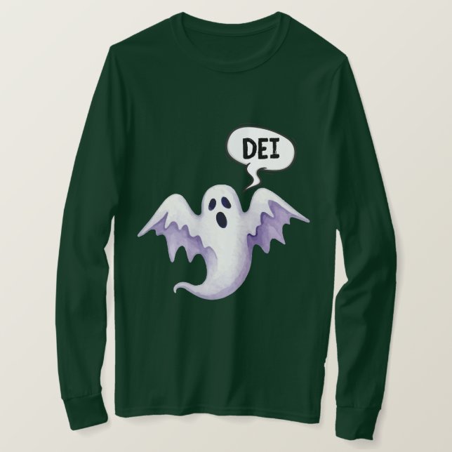 Scary Halloween ghost DEI  T-Shirt (Design Front)