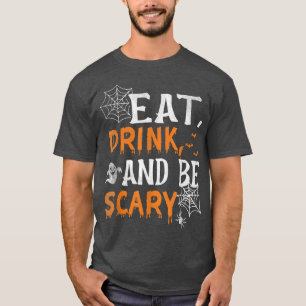 Scary Halloween horror costume broom pumpkin funny T-Shirt