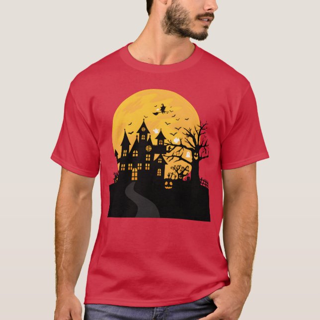 scary halloween house friends T-Shirt (Front)