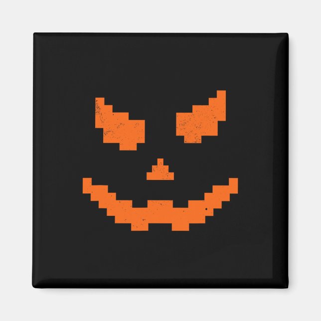 Scary Halloween Jack O Lantern Pumpkin Evil Smile  Magnet (Front)
