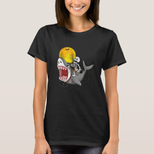 Scary Halloween Jackolantern Skeleton Shark Costum T-Shirt