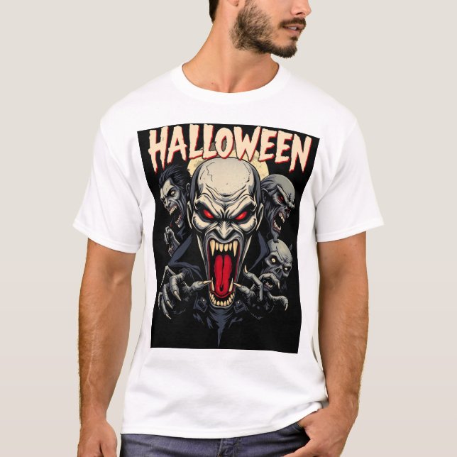 Scary Halloween Monsters T-Shirt (Front)