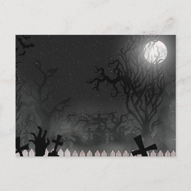 Scary Halloween Night Postcard (Front)