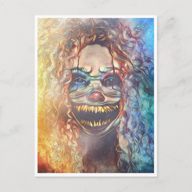 Scary Halloween Night Postcard (Front)