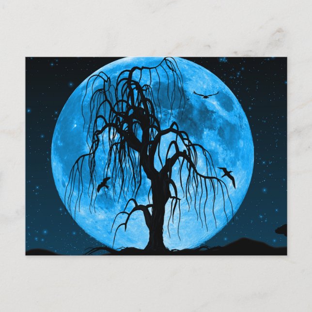 Scary Halloween Night Postcard (Front)