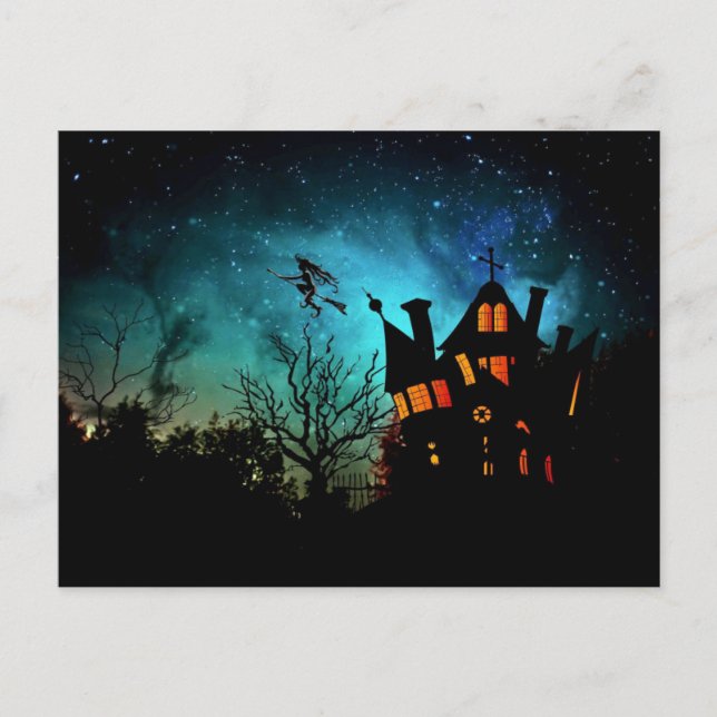 Scary Halloween Night Postcard (Front)
