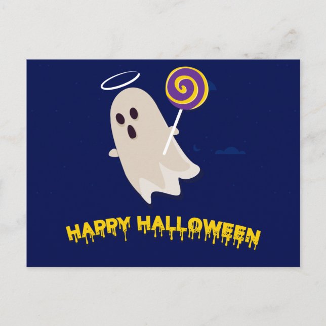 Scary Halloween Night with Owls Postcard (Front)