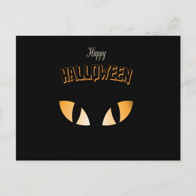 Scary Halloween Night with Owls Postcard (Front)