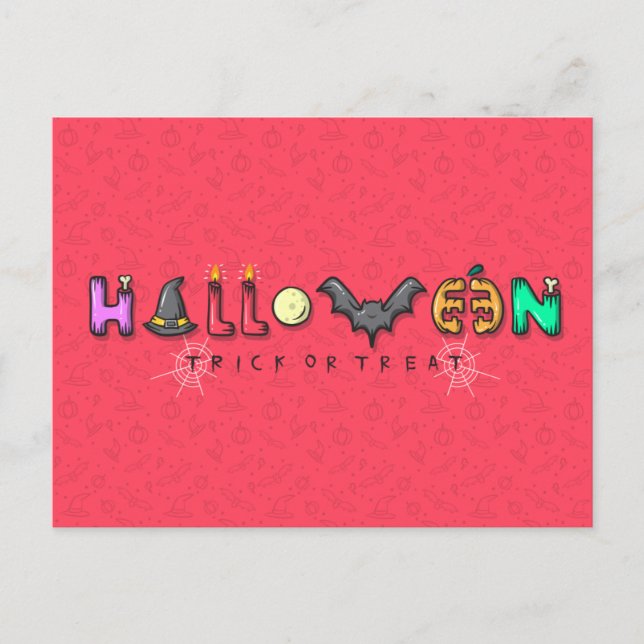 Scary Halloween Night with Owls Postcard (Front)