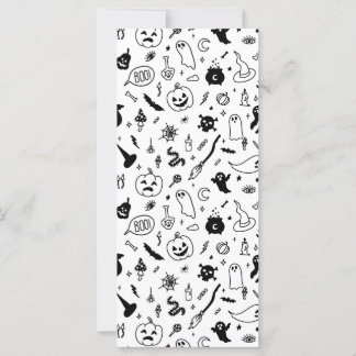 scary halloween party doodle art decor card