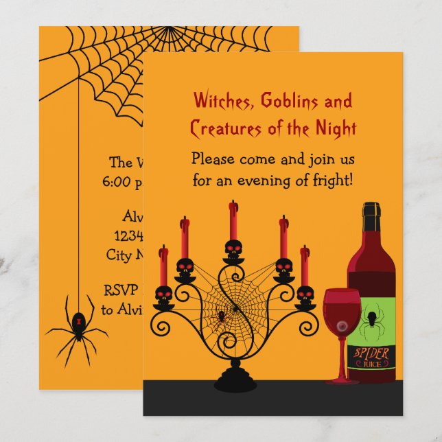 Scary Halloween Party Invitation (Front/Back)