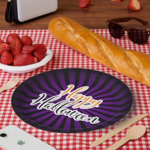 Scary Halloween party paper plates