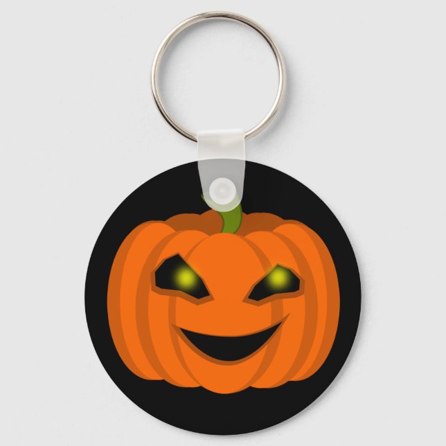 Scary Halloween Pumpkin Key Ring (Front)