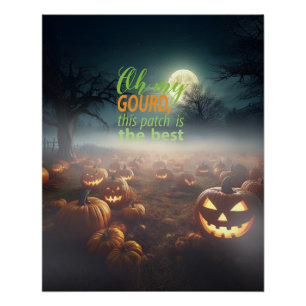 Scary Halloween Pumpkin Patch Poster