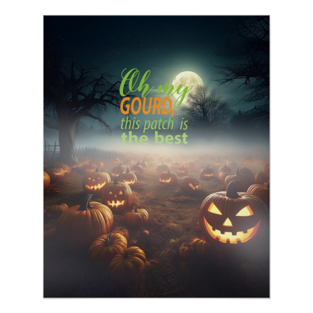 Scary Halloween Pumpkin Patch Poster (Front)