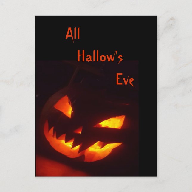 Scary Halloween Pumpkin Postcard (Front)