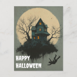 Scary Halloween Pumpkin Witch Scary Night Postcard