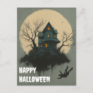 Scary Halloween Pumpkin Witch Scary Night Postcard