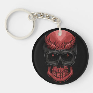 Scary Halloween Skull Acrylic Keychain