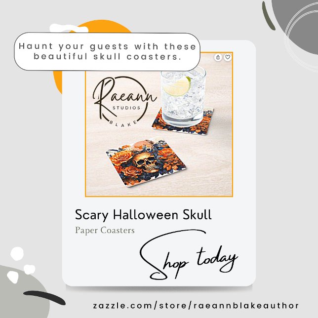 Scary Halloween Skull Paper Coasters (Creator Uploaded)