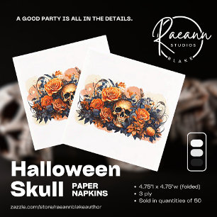 Scary Halloween Skull Paper Napkins