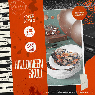 Scary Halloween Skull  Paper Plate