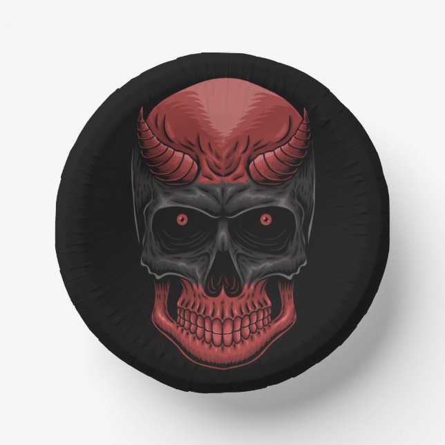 Scary Halloween Skull    Paper Plate (Front)