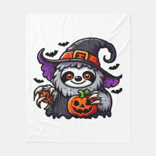 Scary Halloween Sloth Witch Hat Costume Spooky Sea Fleece Blanket